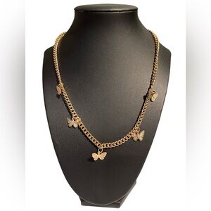 Gold Butterfly Charm Necklace Chain Dainty Women's Jewelry‎ NWT